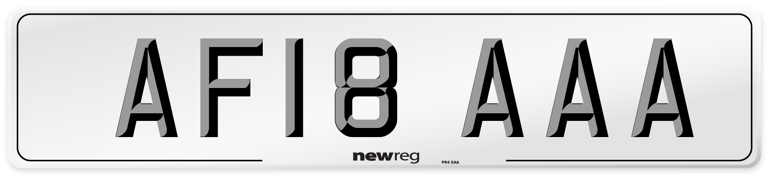 AF18 AAA Number Plate from New Reg